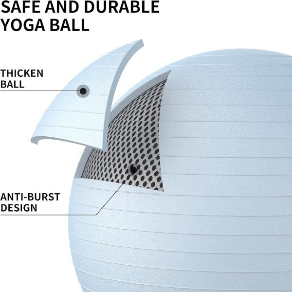 Extra Thick Exercise Ball Yoga Ball for Workout Pregnancy Stability,Anti-Burst and Slip Resistant Swiss Ball with Pump for Yoga, Pilates, Fitness,Birthing,Physical Therapy (Copy)